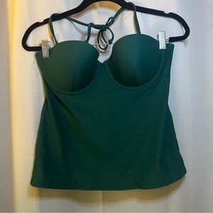 old navy teal tankini swim top, large